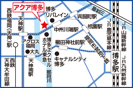 地図　アクア博多